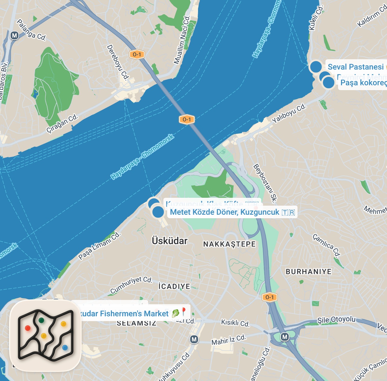 Map preview for Ömür Akkor ile Üsküdar keşfine çıktık!