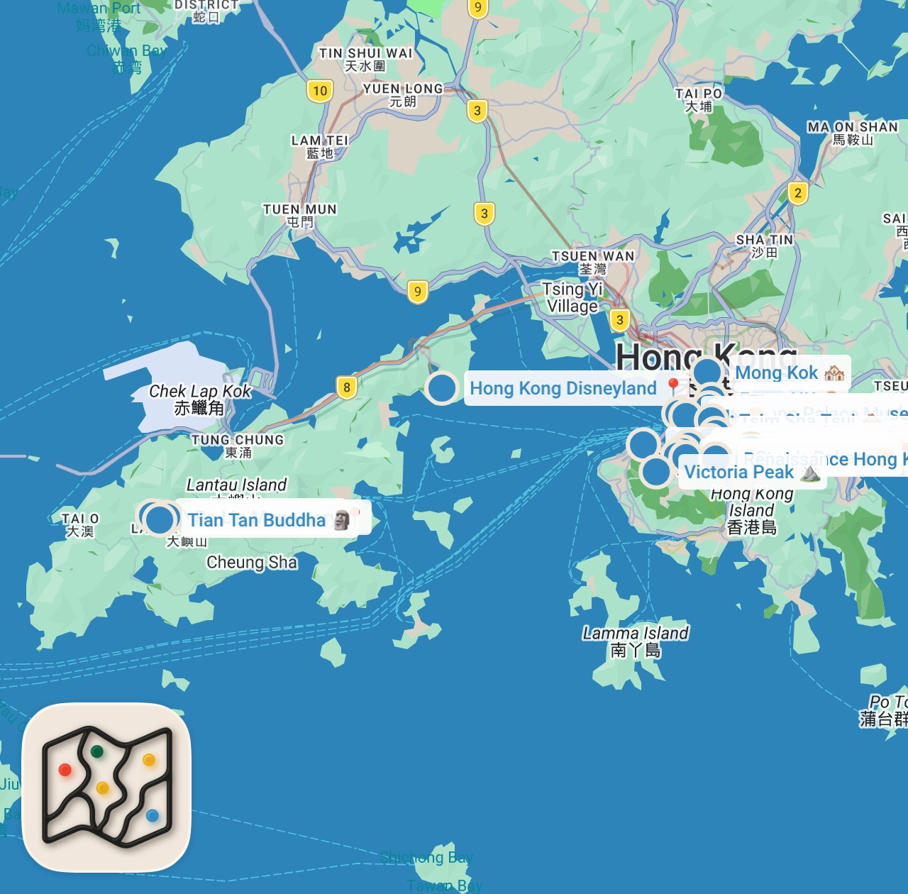 Map preview for Hong Kong 2026 Travel Guide: Best Places to Visit + Food to Eat • 5-Day Budget Itinerary • Tour Vlog