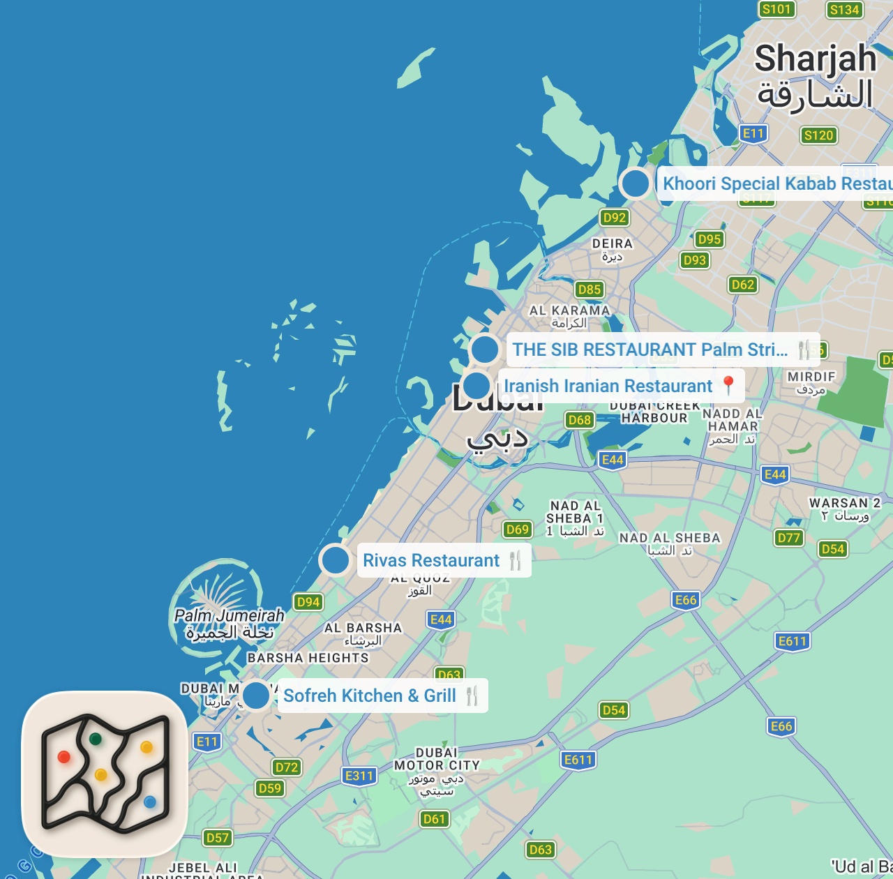 Map preview for Top 5 Iranian Restaurants You Can Support In Dubai