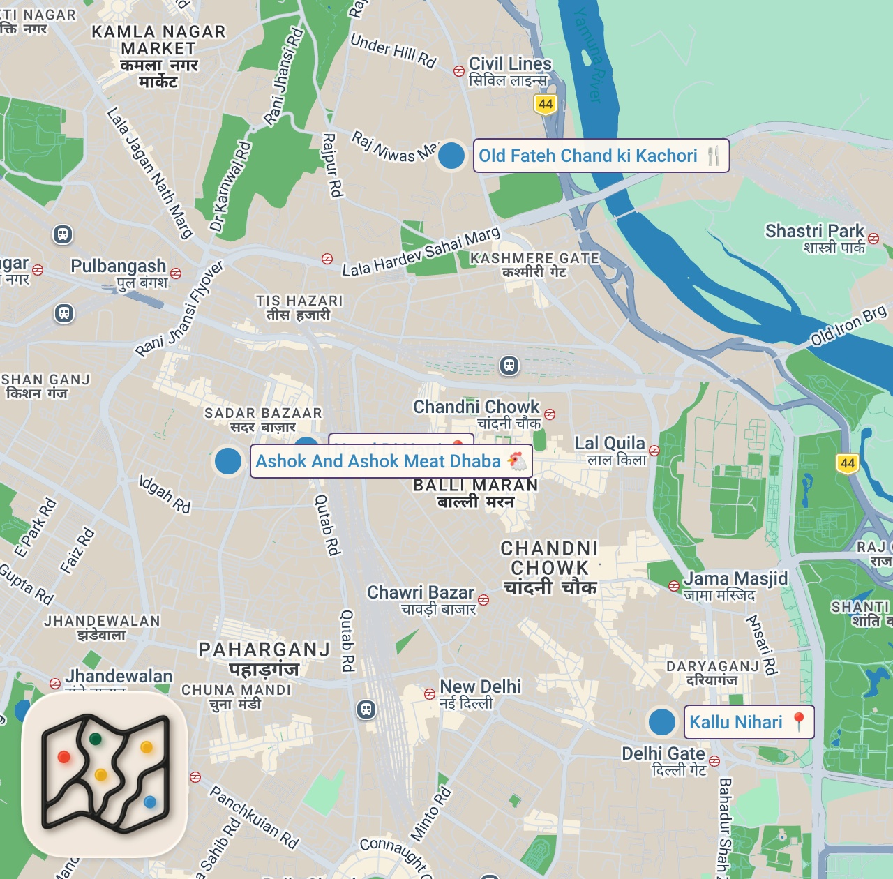 Map preview for Best Indian Street Food in Old Delhi!! (Sells Out in 30 Minutes)