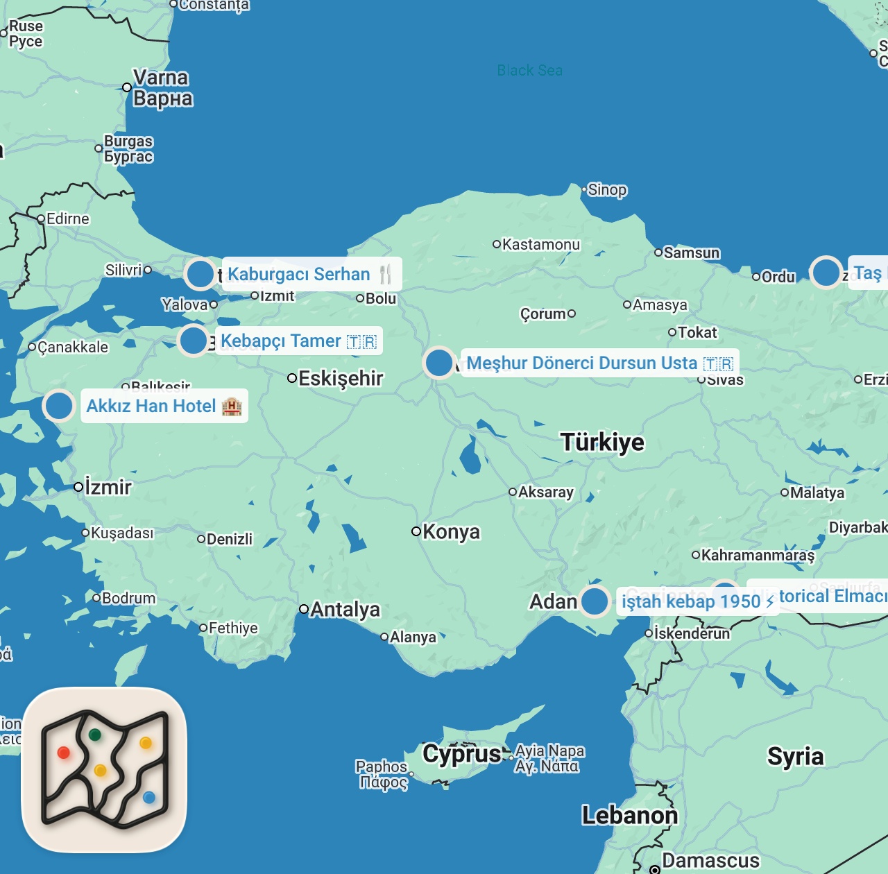 Map preview for 30 Ağustos Özel Türk Yemekleri | Ayaküstü Lezzetler