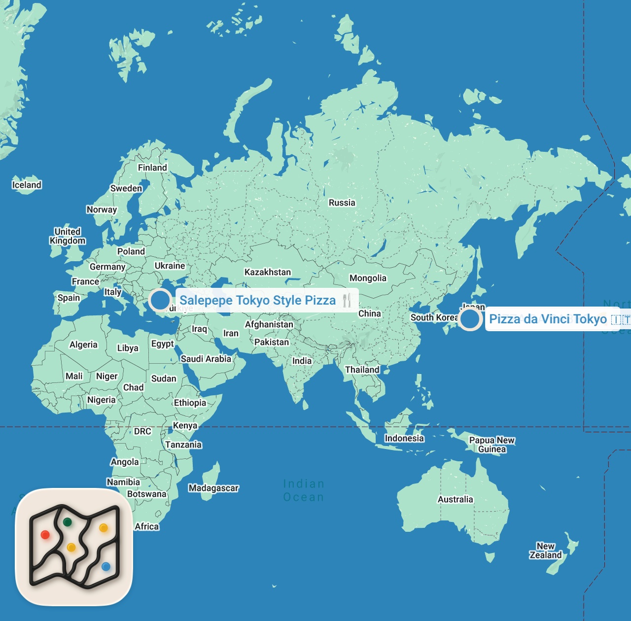 Map preview for BÜTÜN GÜN PİZZA YEDİK (İlk kez Tokyo stili Napoli pizzası denedik) - Ayaküstü Lezzetler