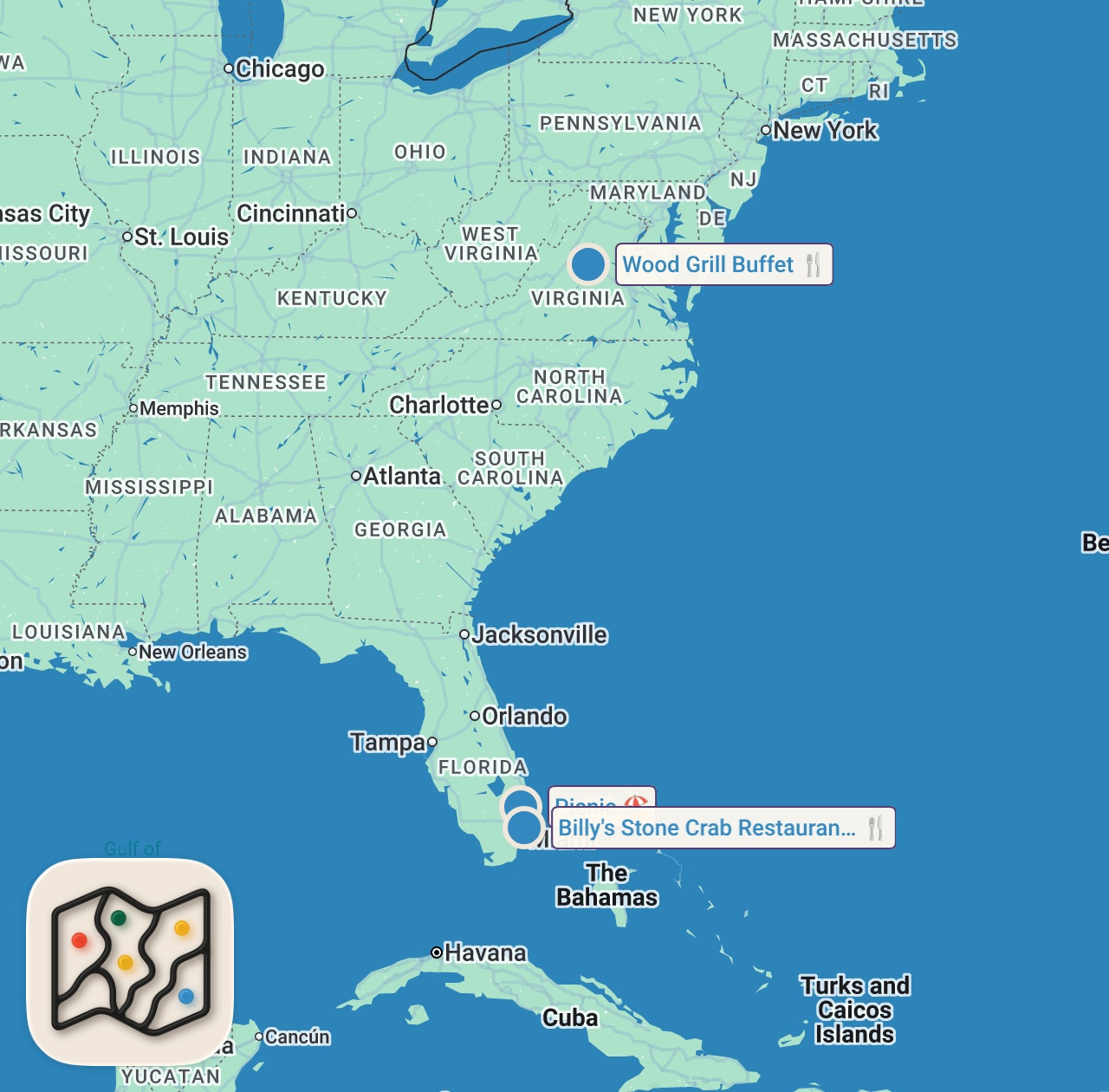 Map preview for Eating at Random Food Trucks in My City For 24 Hours…