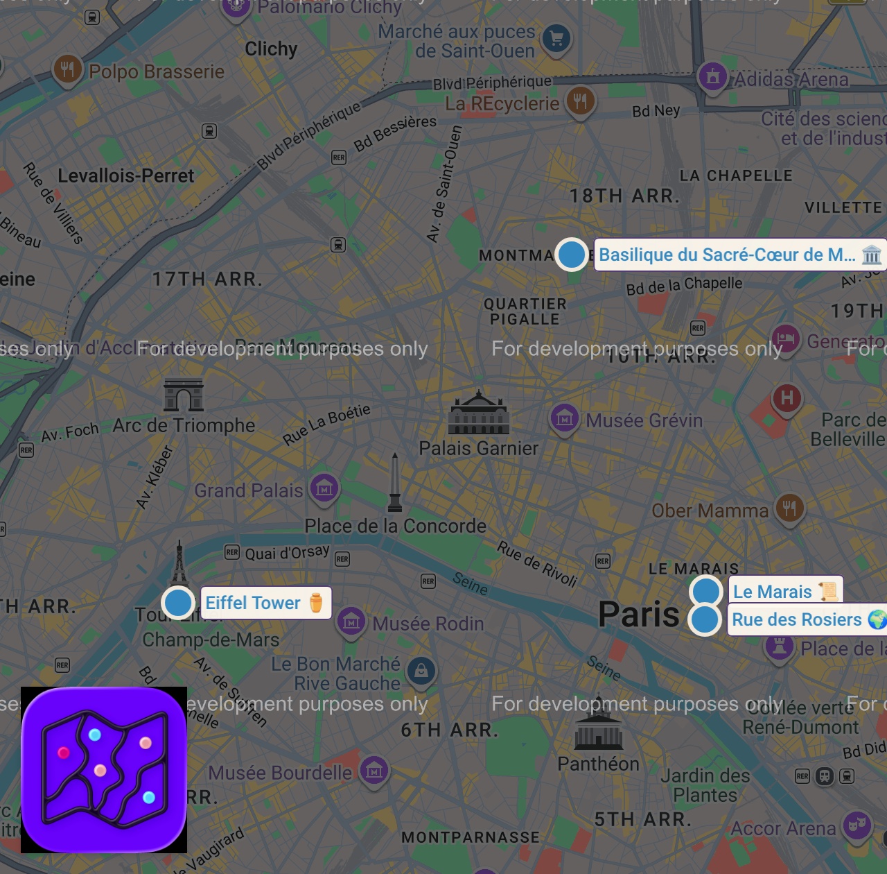 Map of 4 spots from Top 10 Must-Try French Foods in Paris 🇫🇷 | Best Street Food & Classic Dishes!