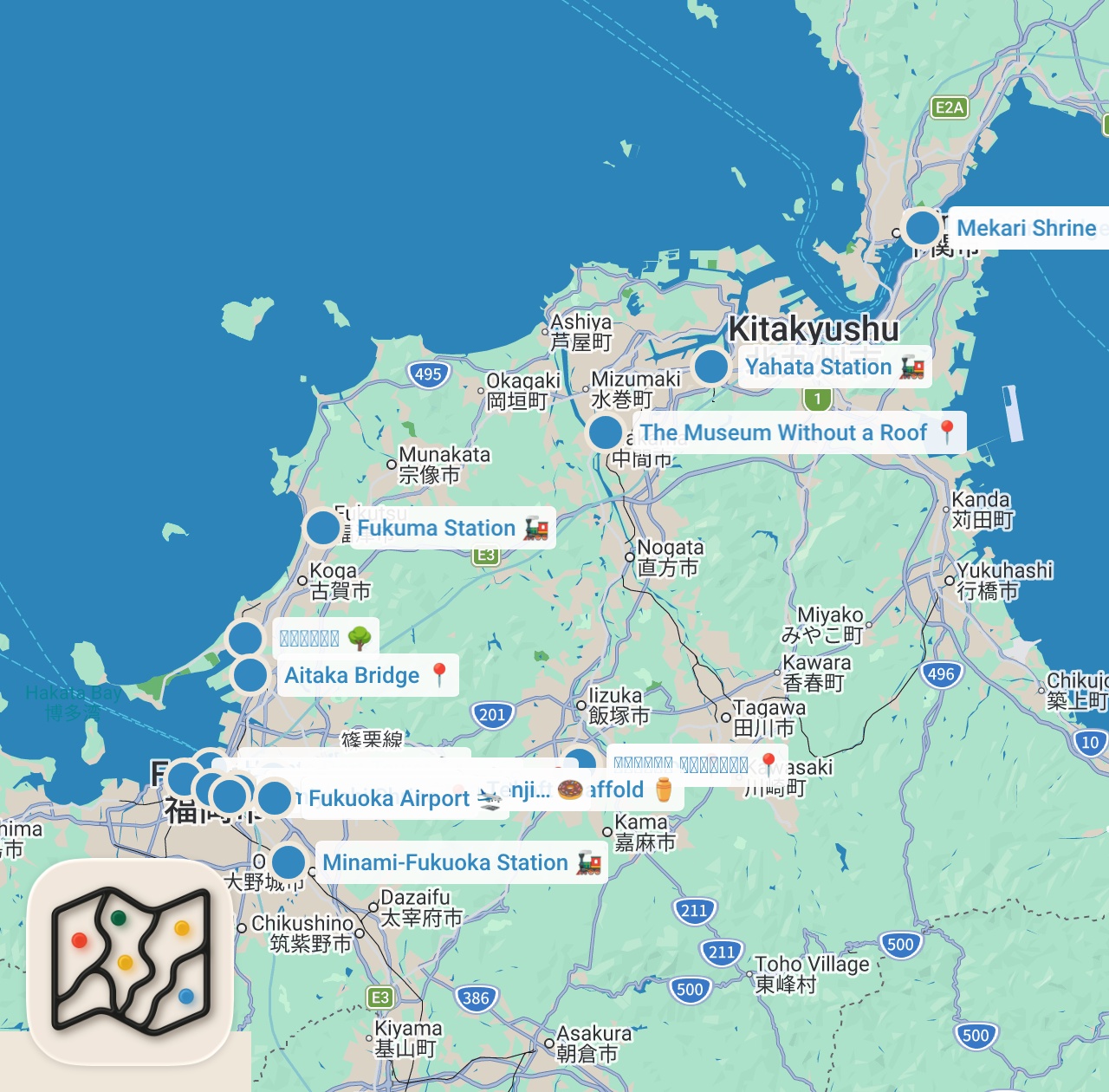 Map preview for 【福岡】県民も知らない！？穴場の珍スポットを巡る独身アラサー女のひとり旅✈️