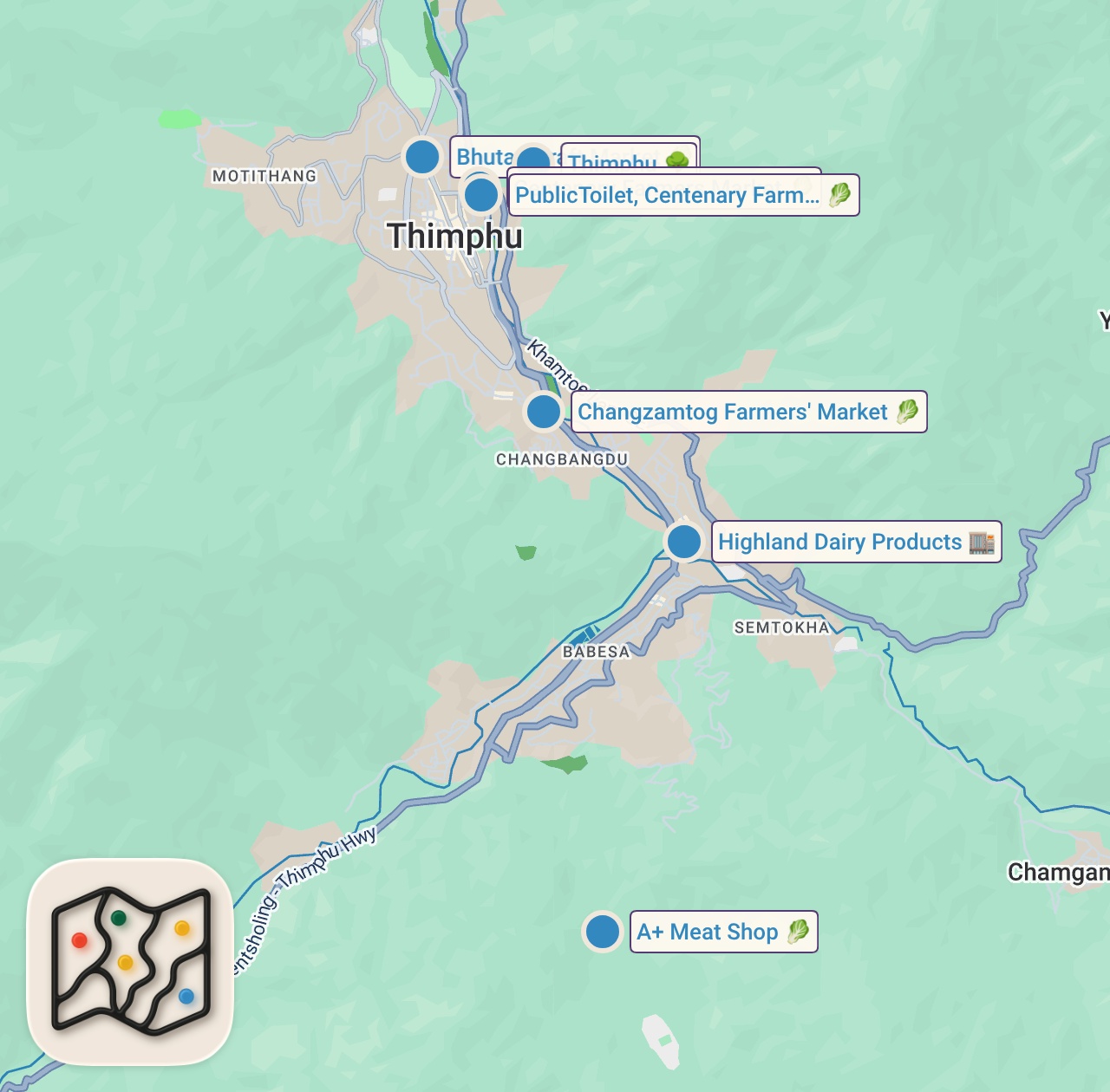 Map of 7 spots from She Was Emotional When I Did This In Bhutan 🇧🇹 (sad)