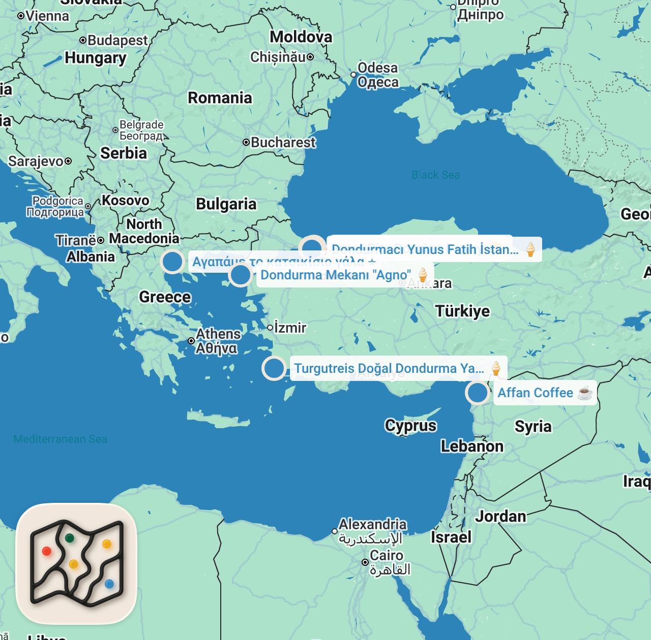 Map preview for Yazın Serinleten Lezzetleri | Ayaküstü Lezzetler