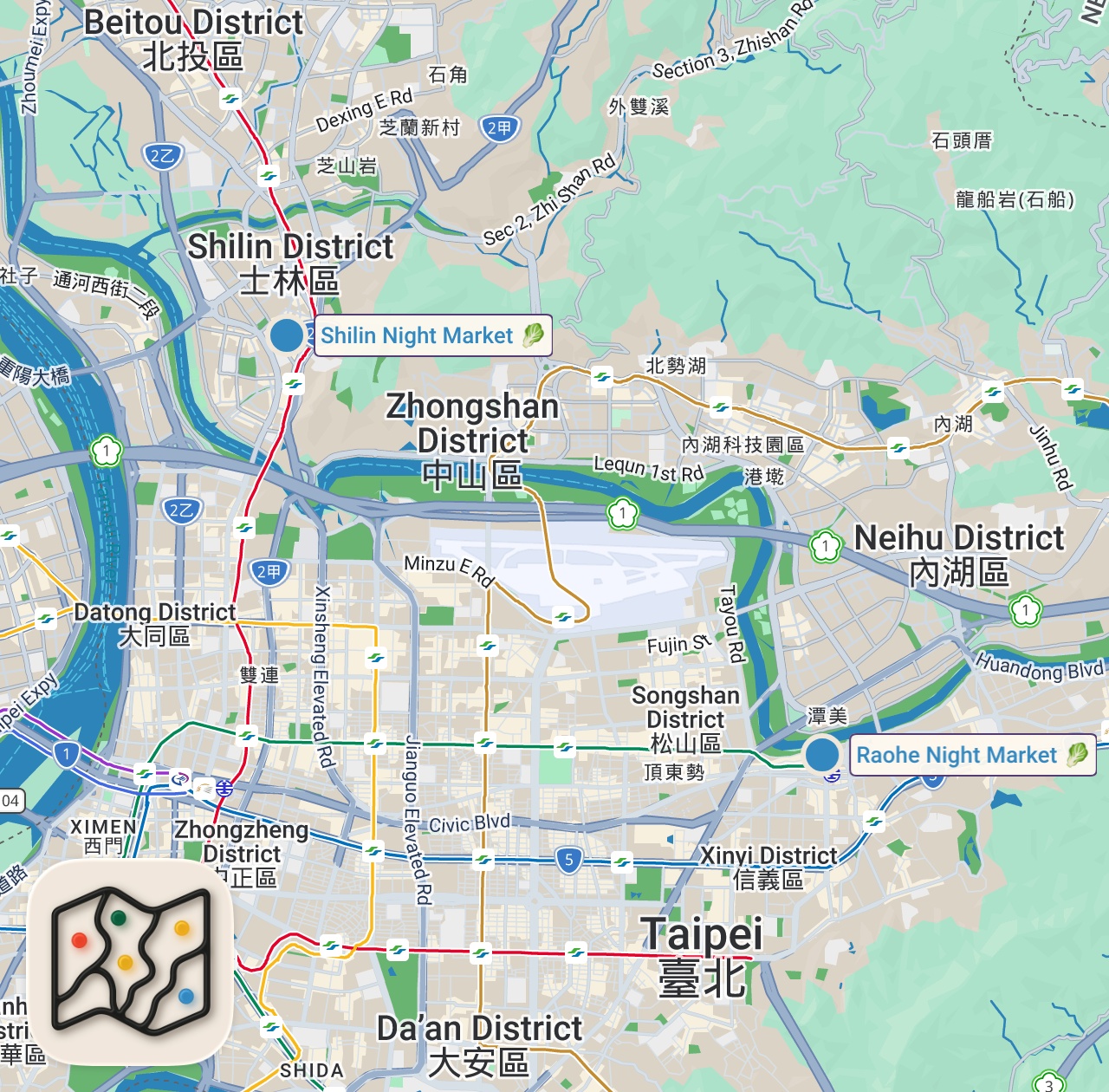 Map preview for 15 Must Try Taiwanese Street Foods at Taipei Largest Night Markets 🇹🇼