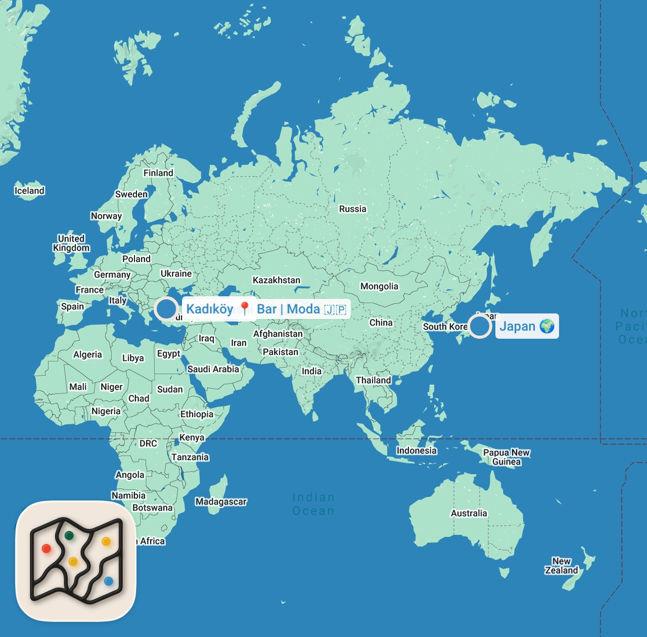 Map preview for UZAK DOĞU LEZZETLERİ YEDİK! @japonhamzaa
