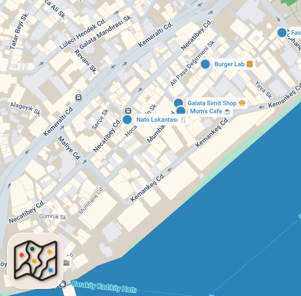 Map preview for DEV PASTAYA HAYRAN KALDIK (Karaköy Lezzet Rehberi) - Ayaküstü Lezzetler