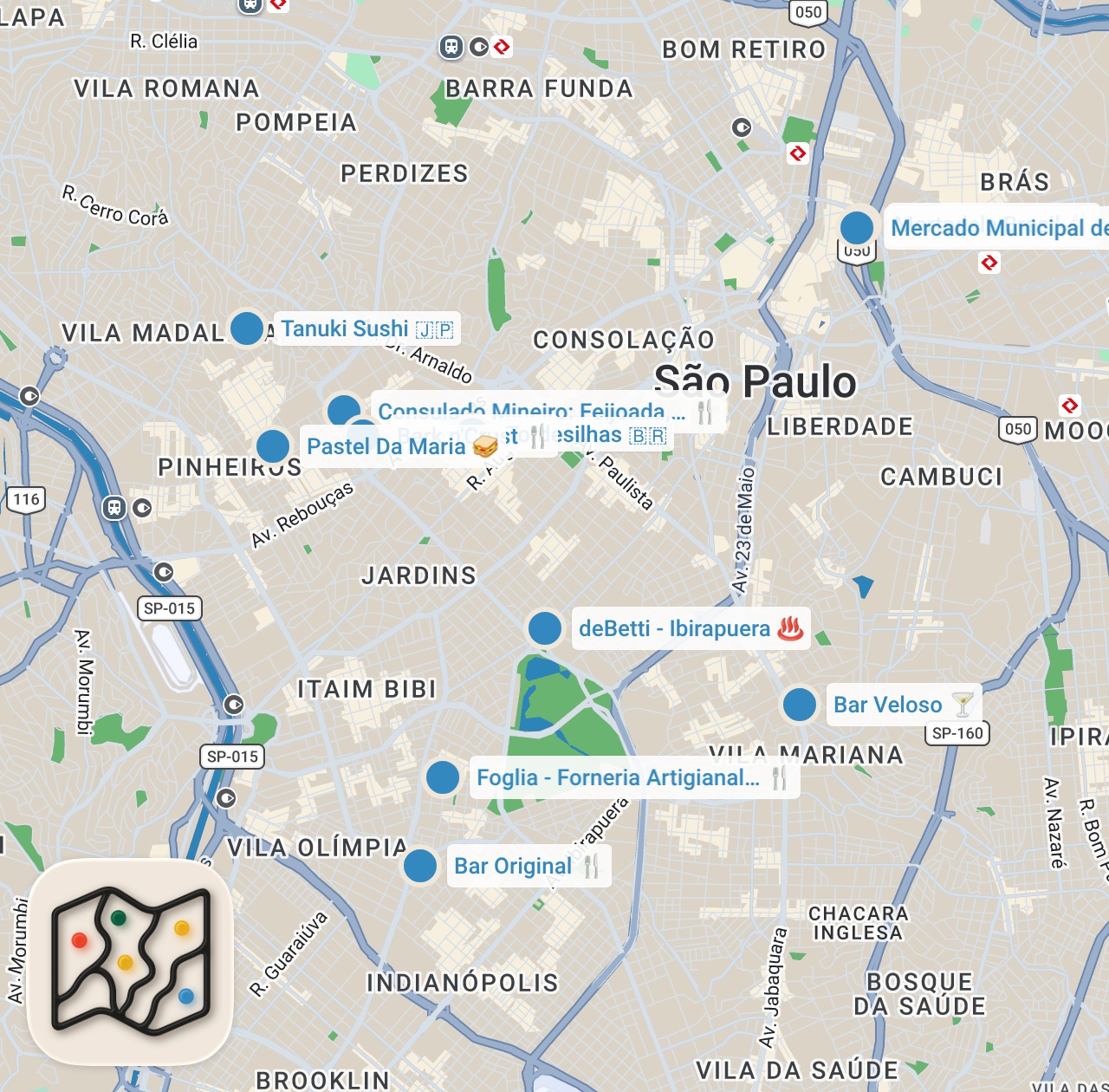 Map preview for 10 Great Eats São Paulo Brazil | Where to eat when in São Paulo| Food Vlog 2023