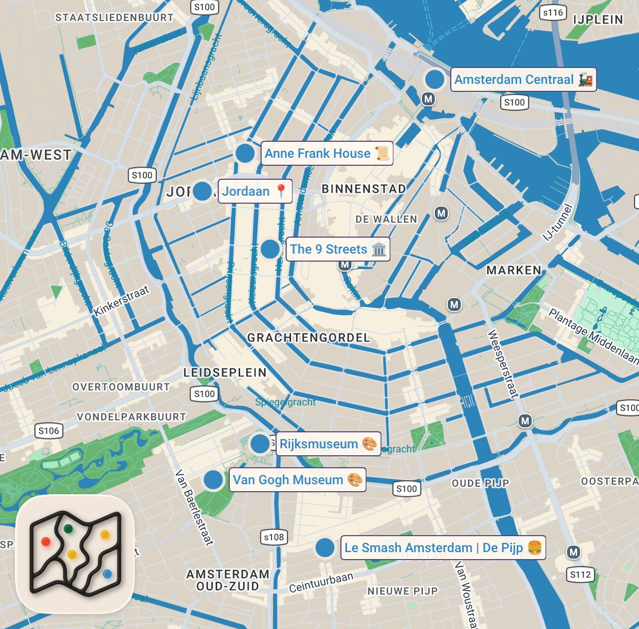 Map preview for 16 Things I Wish I Knew Before Visiting Amsterdam 🇳🇱