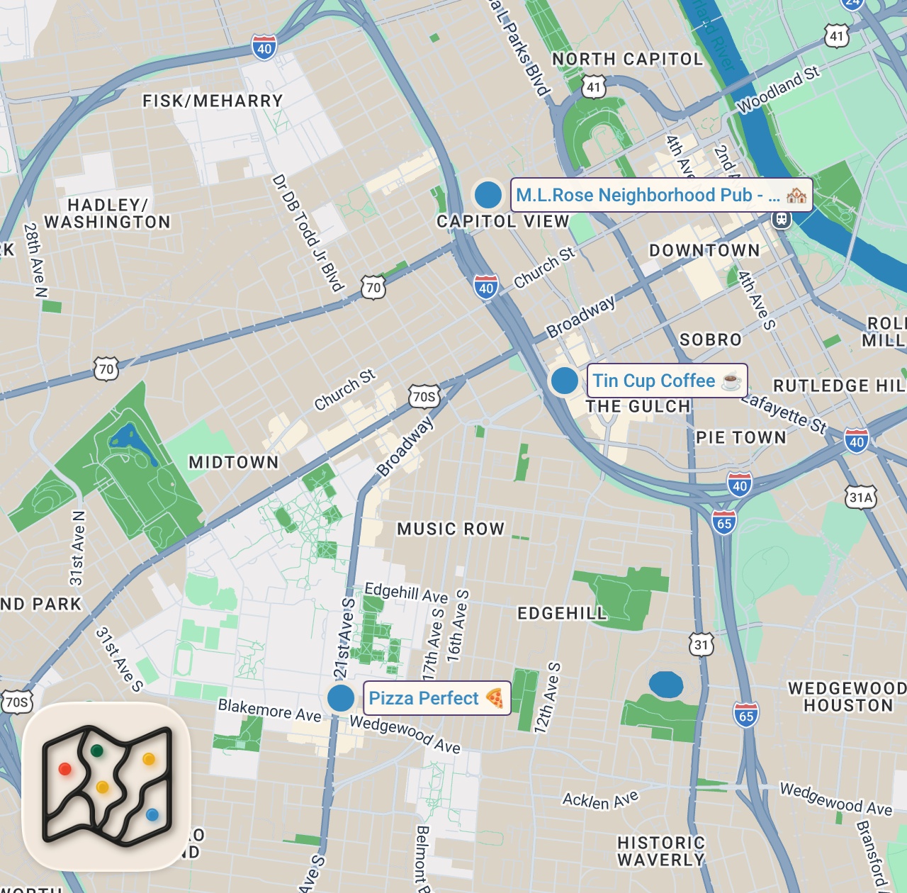 Map preview for Letting Strangers Decide Where We Eat For 24 Hours (Construction Workers)