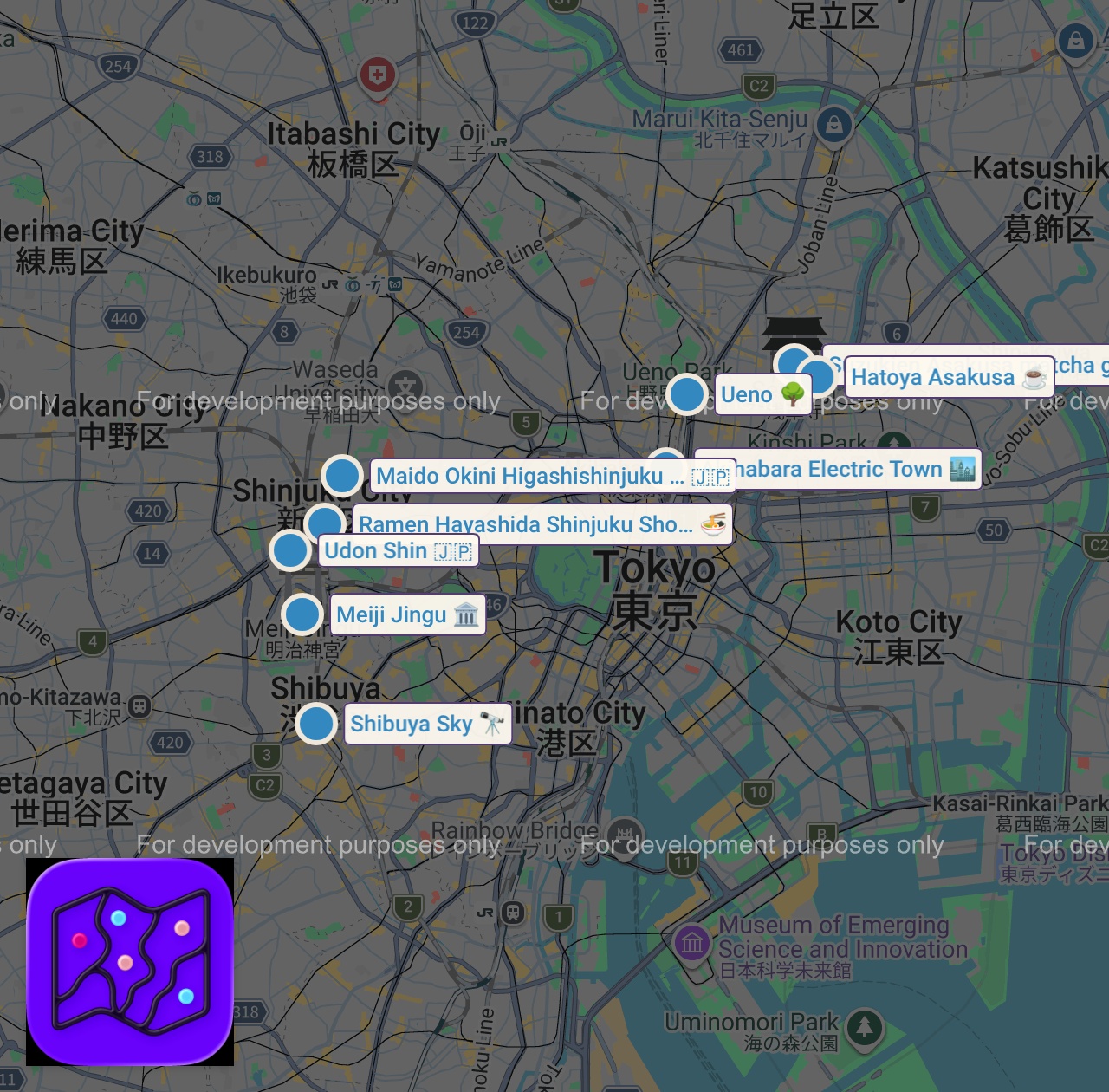 Map of 9 spots from JAPAN SOLO TRAVEL VLOG | asakusa | akihabara | shibuya | shinjuku