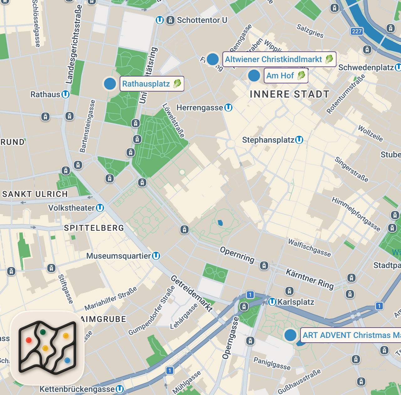 Map preview for VIENNA Christmas Markets | Austrian Street Food, Sausages & Mulled Wine