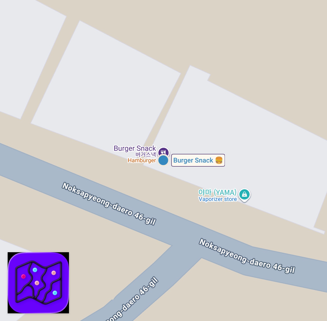 Map of 1 spots from One of the BEST Smashburgers is in Korea?!