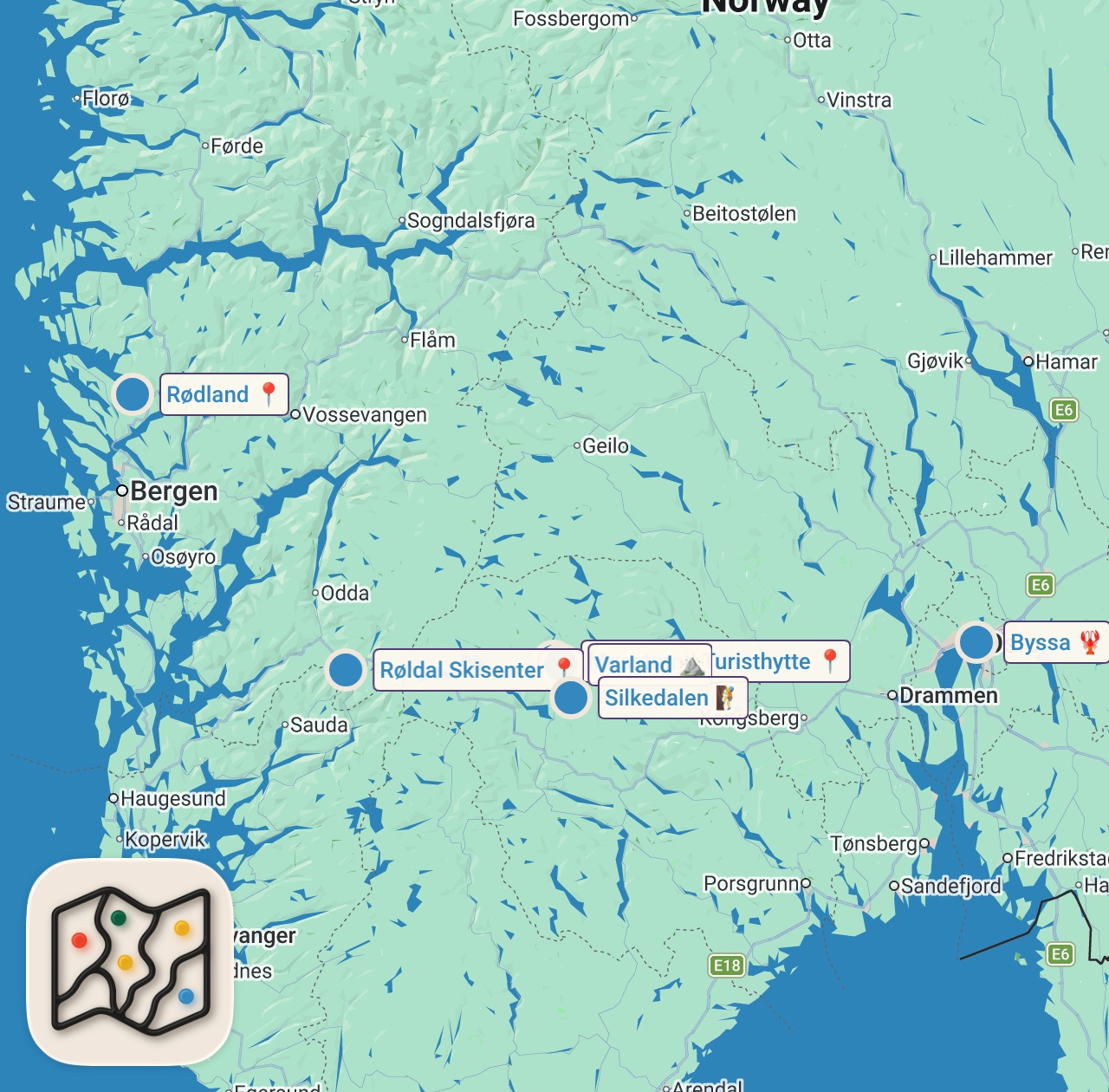 Map preview for NORGES SKJULTE PERLER!!! (Ep1. Rauland)