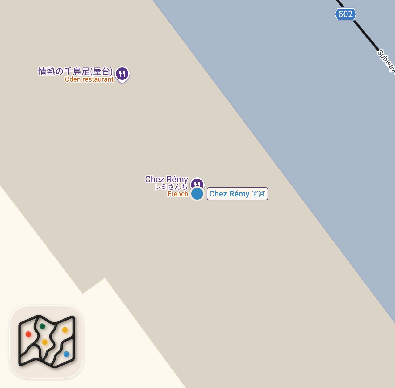 Map of 1 spots from 日本に魅せられたフランス人が提供する屋台メシに観光客が大感動！フランス出身の屋台料理人。