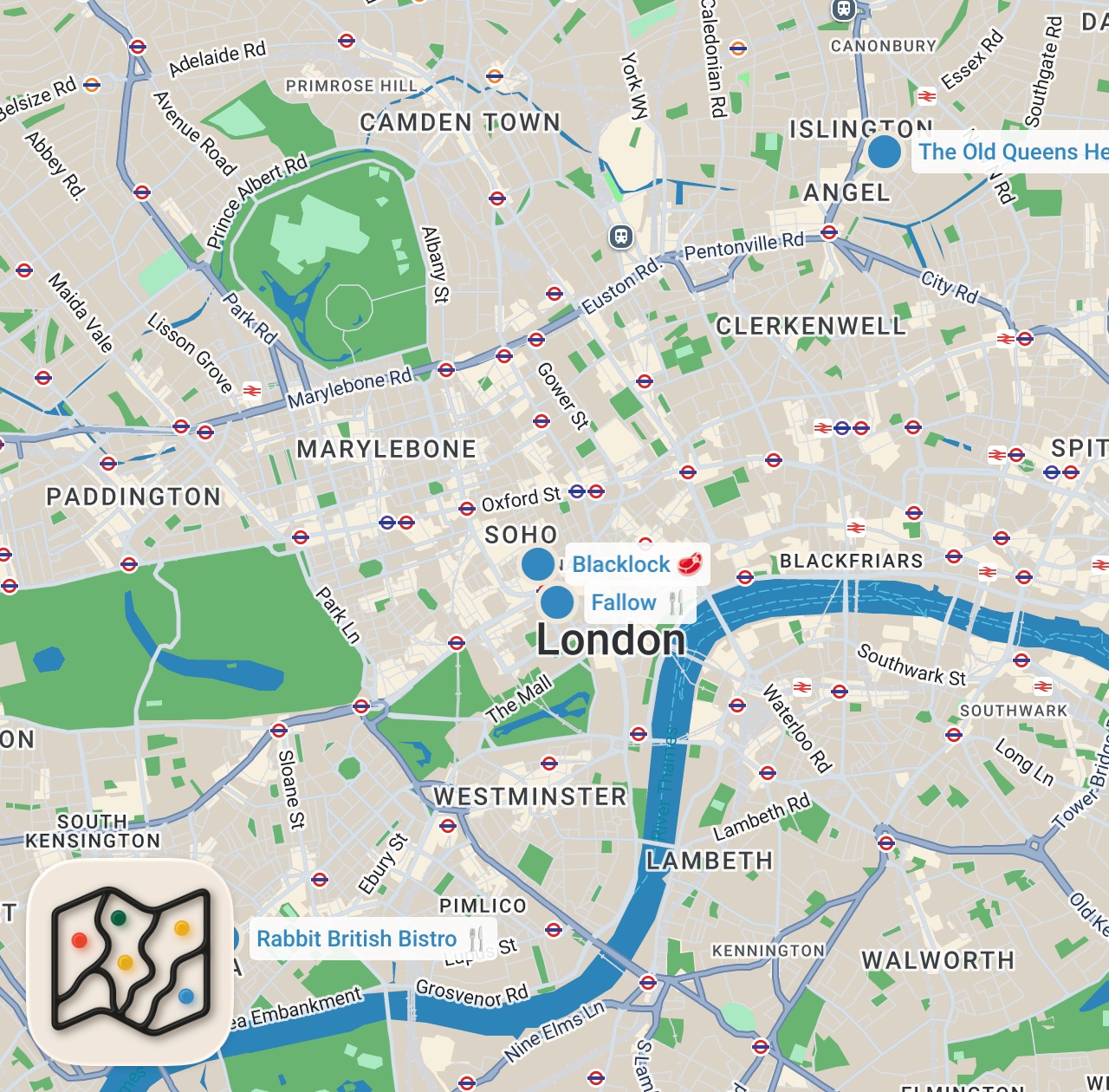 Map preview for Finding The Best Sunday Roast In London | Food Tours | Insider Food