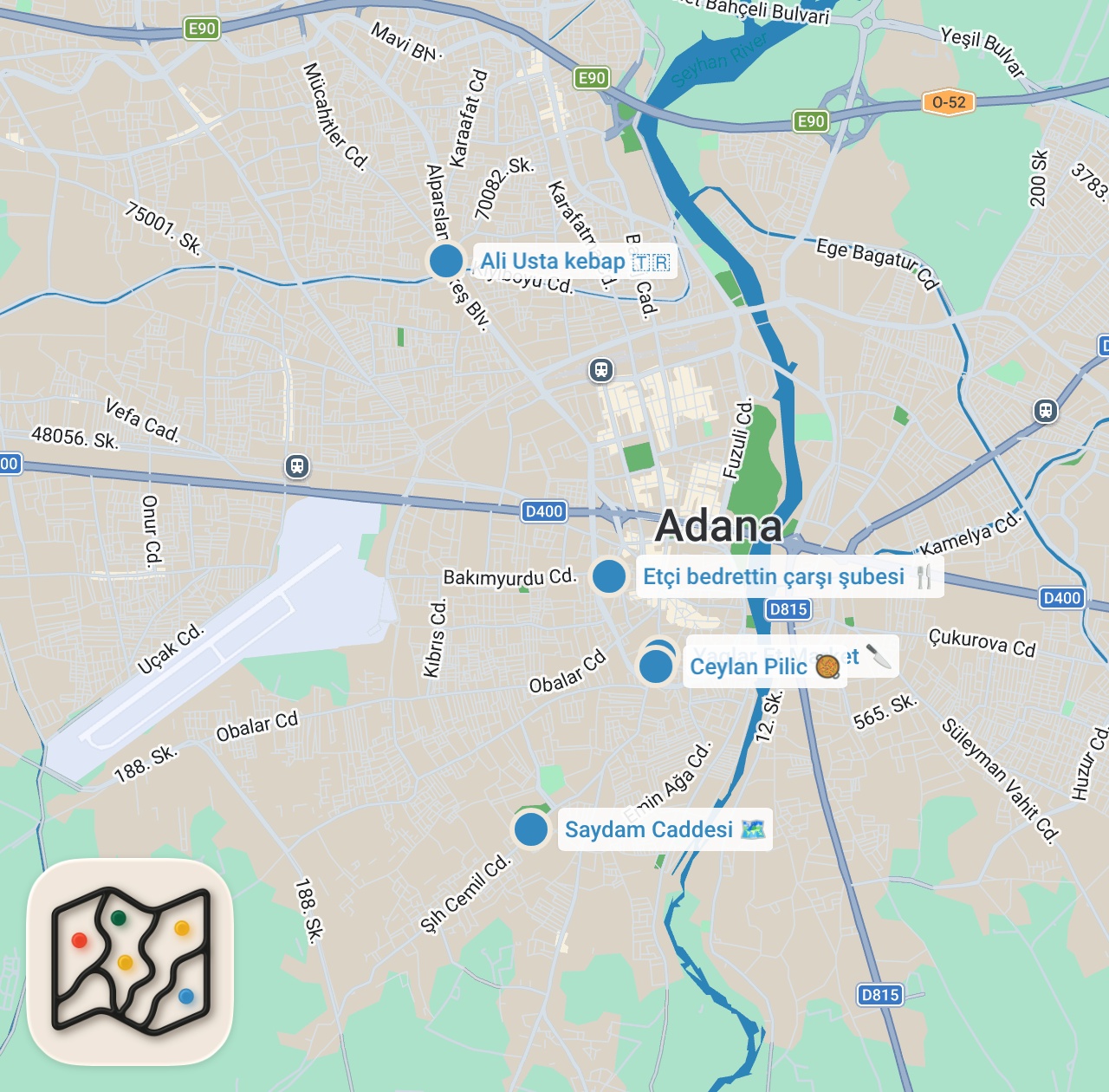 Map preview for FİYATLARINA ŞOK OLACAĞINIZ KİLOLUK SERVİS YAPAN MEKANLAR!