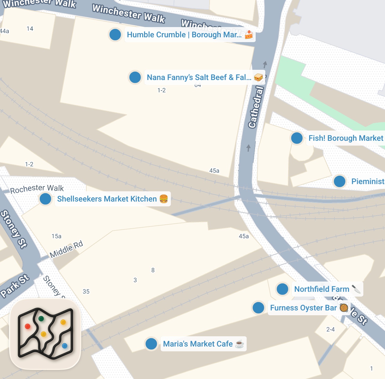 Map preview for $100 British Street Food Challenge!! London’s Borough Market!!