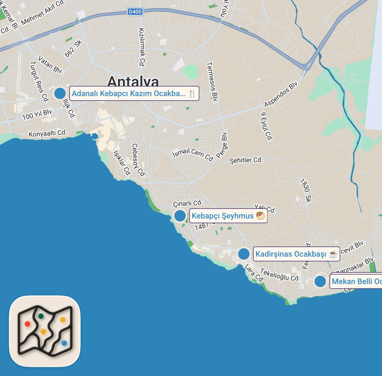 Map preview for ANTALYA’DA EN İYİ KEBAPÇIYI ARADIK!