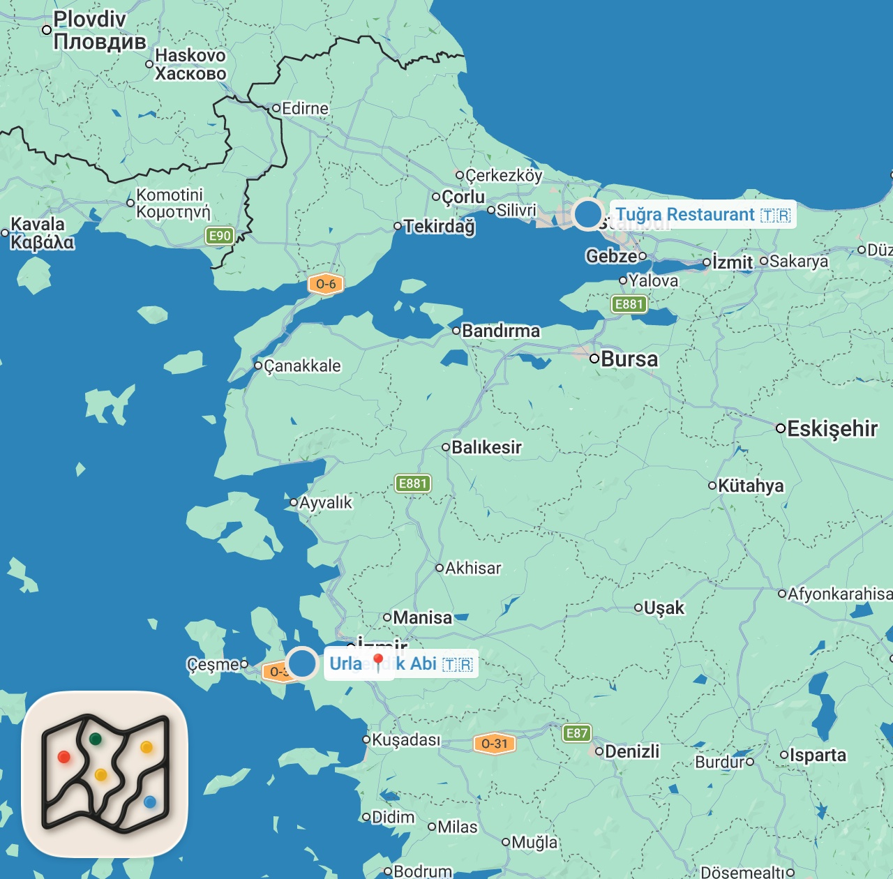 Map preview for İzmir Urla’nın En İyi Lezzet Durakları /// Beğendik Abi - Şeflerimizle Tadım #yemeksanatı