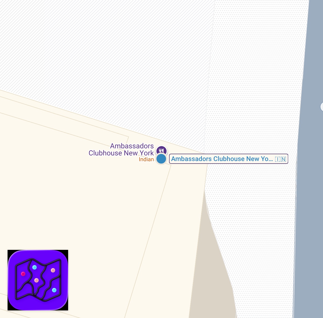 Map of 1 spots from It took 2 years to perfect the atta chicken at Ambassadors Clubhouse #shorts
