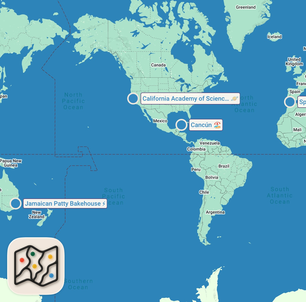 Map of 4 spots from 10 Best SPRING BREAK Travel Destinations | Cheap & Unique