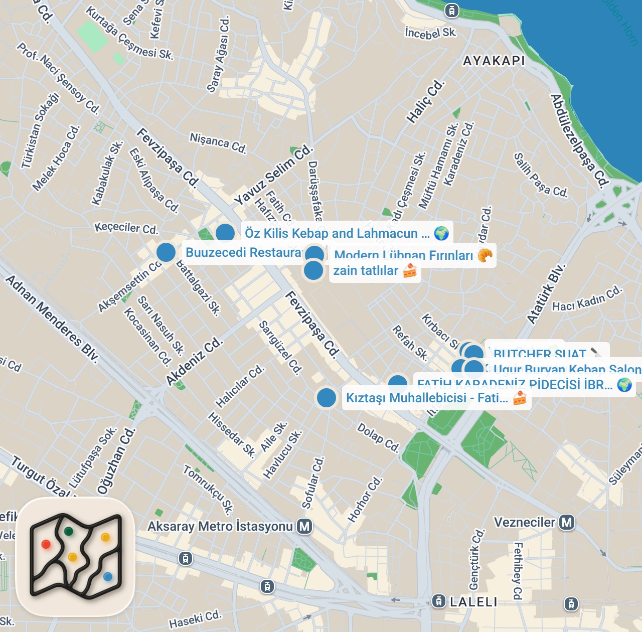 Map preview for Fatih'in ara sokak lezzetleri I 1 günde onlarca lezzet tattık!