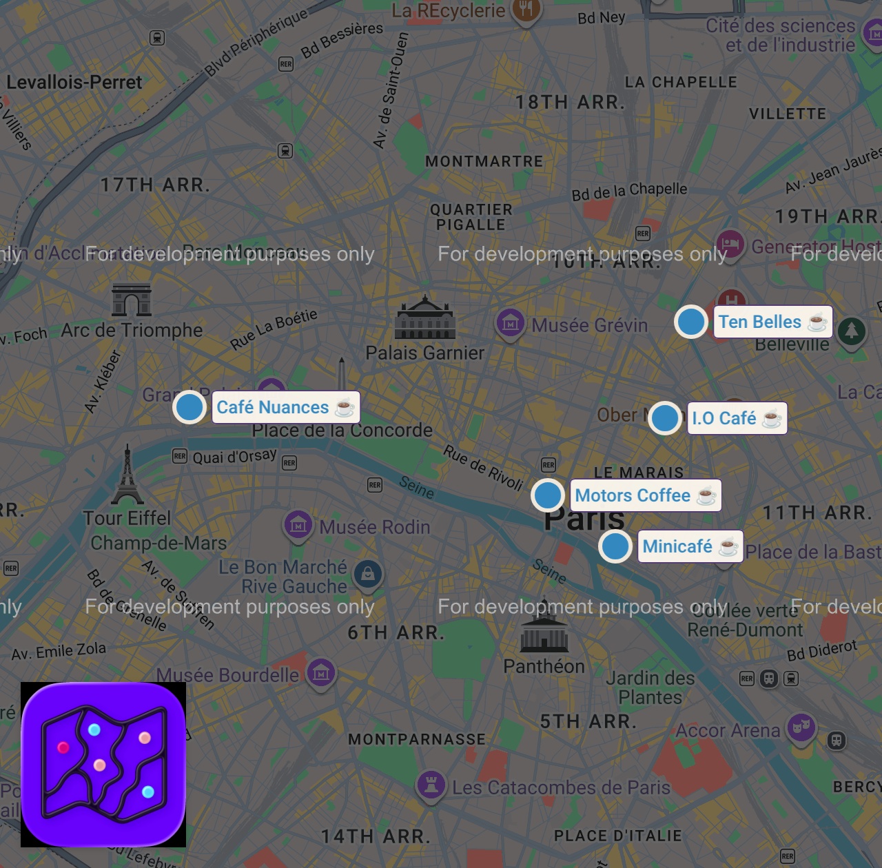 Map of 5 spots from 5 Coffee Shops You Need To Visit In Paris | Best Cafés in Paris ☕