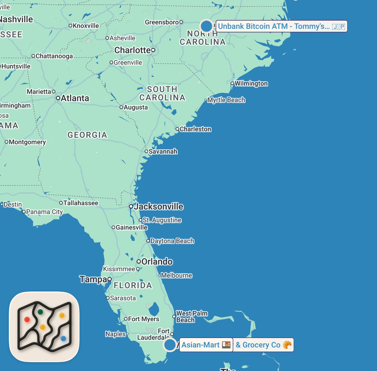 Map preview for Eating at Mini Marts For 24 Hours...(WEIRD MIAMI STORES)