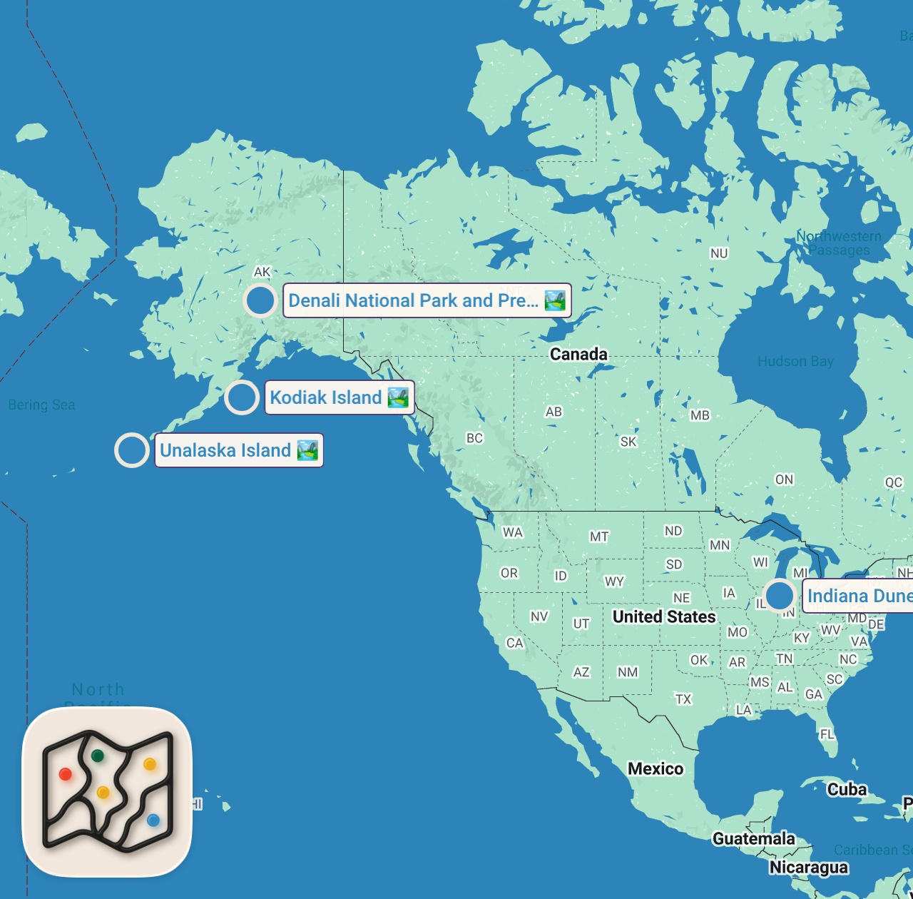 Map of 4 spots from UNSEEN ALASKA | Most Amazing Places and Hidden Gems No One Talks About | 4K Travel Guide