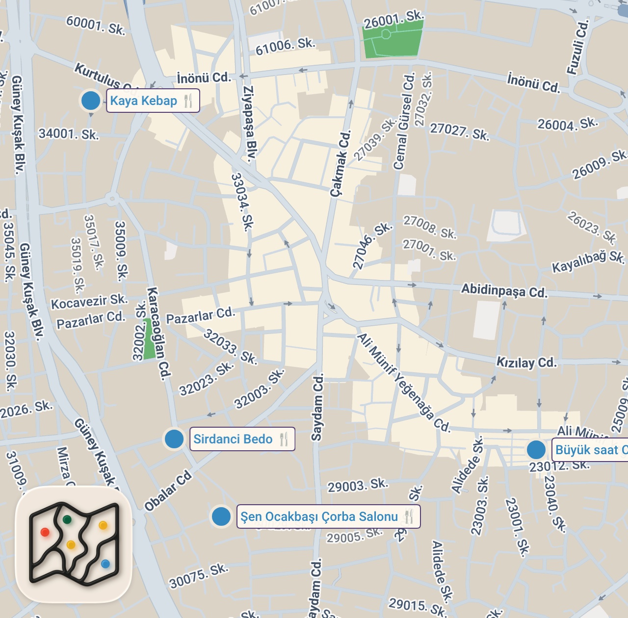 Map of 5 spots from 3 SAATTE 9000 TL SERİSİ!!! ADANA
