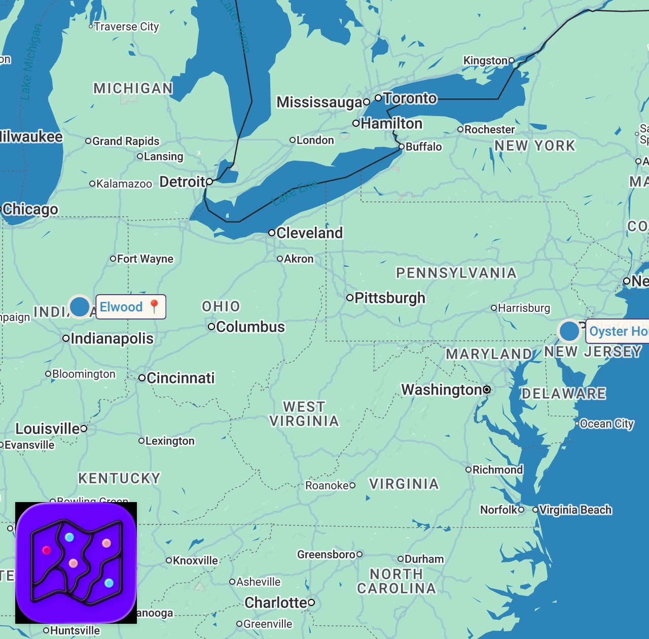 Map of 2 spots from The Fish That Named Fishtown (Philadelphia, PA)