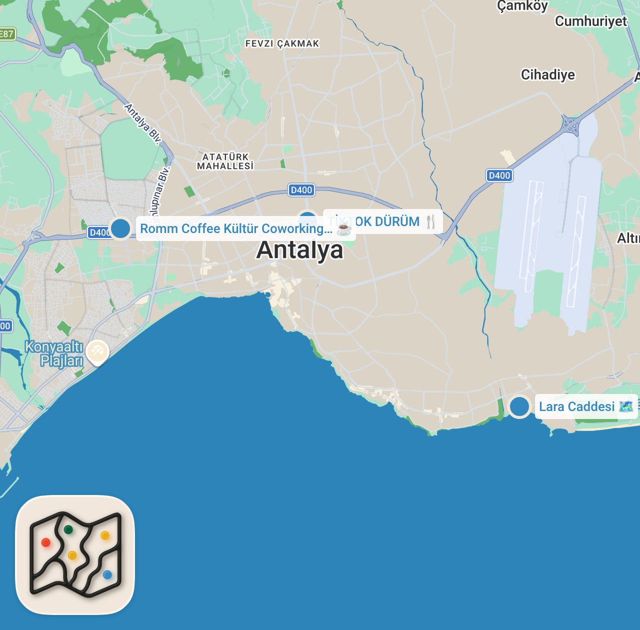 Map preview for ANTALYA GECE LEZZETLERİ! @ayhanmortepe