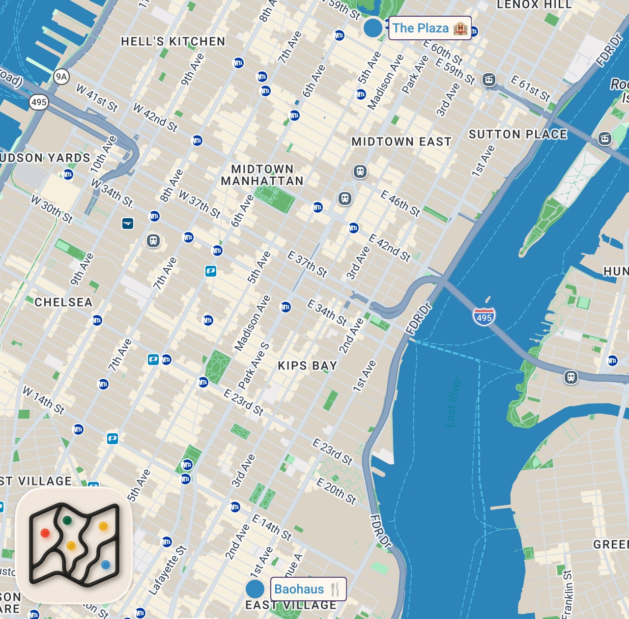 Map of 2 spots from Eddie Huang's New Baohaus Is a Banger — The Experts