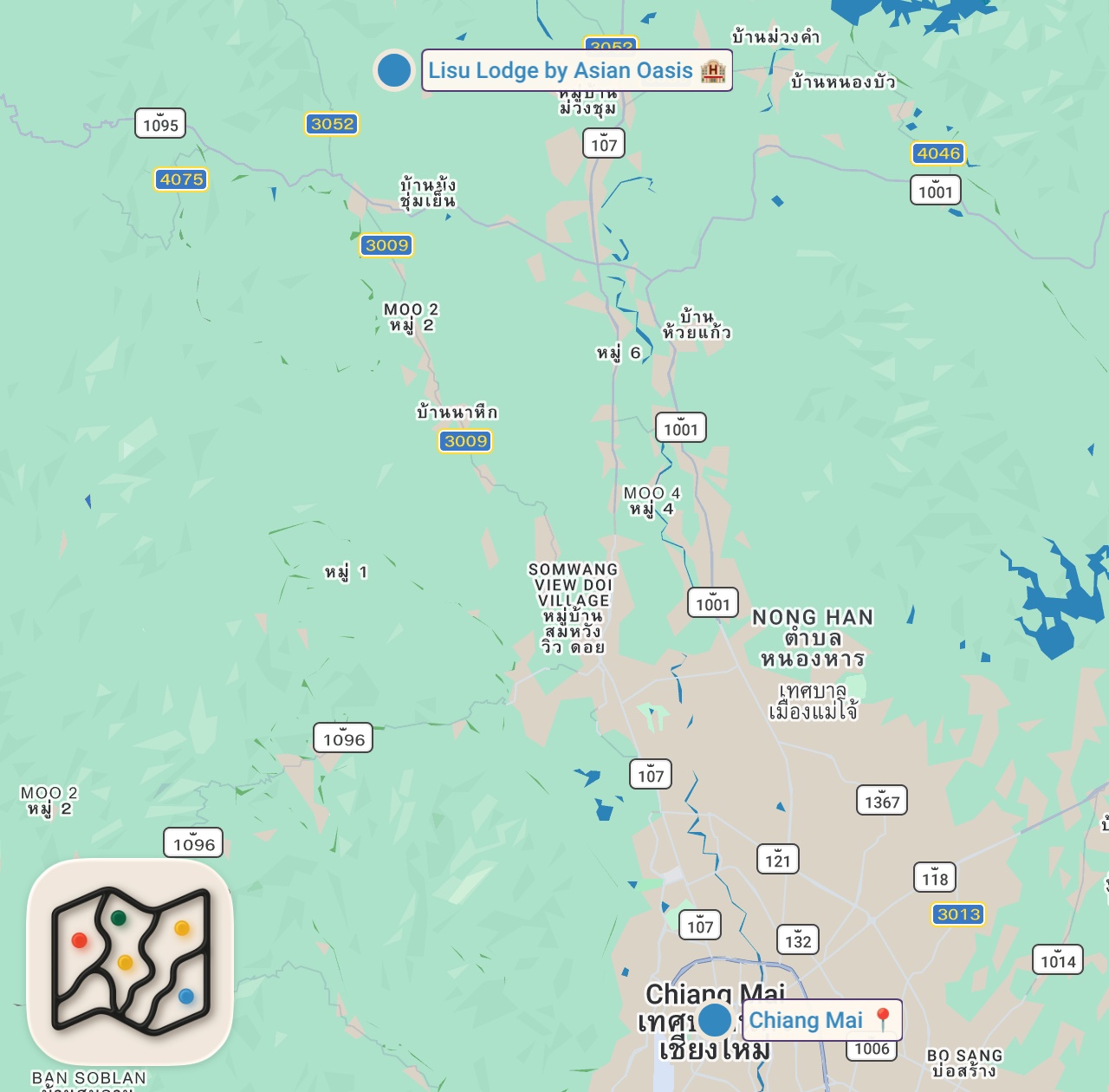 Map of 2 spots from Food for 300 PEOPLE on Christmas!! 🎄 Akha FOOD CELEBRATION in Chiang Mai, Thailand!!