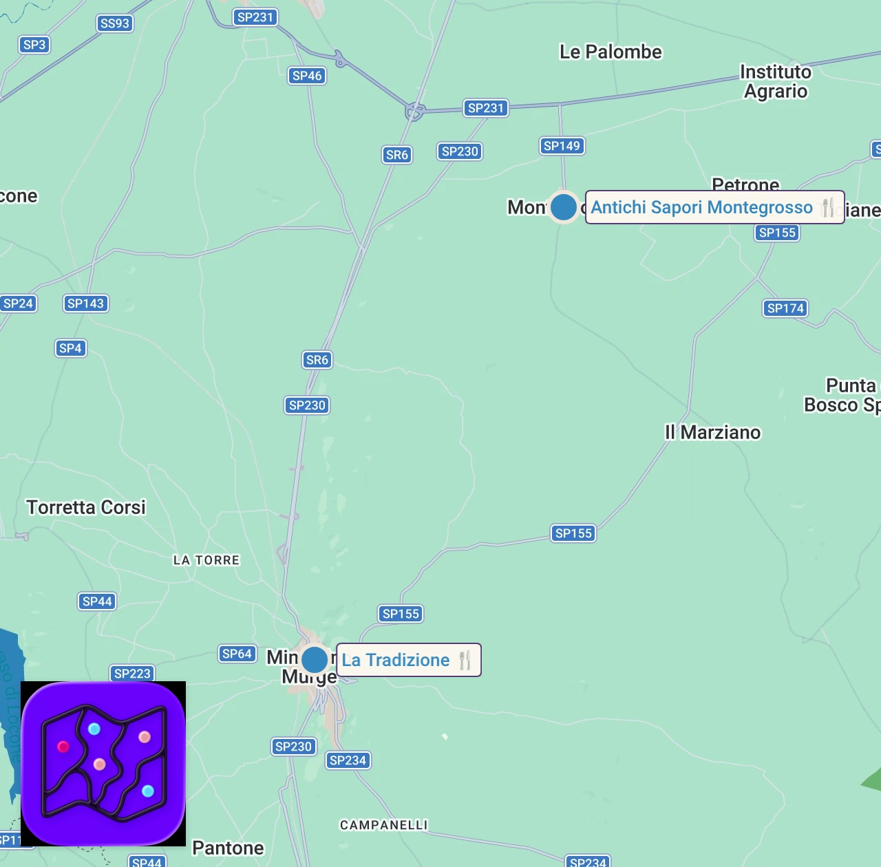 Map of 2 spots from Puglia’da Aradığım İtalya’yı Buldum | Vedat Milor