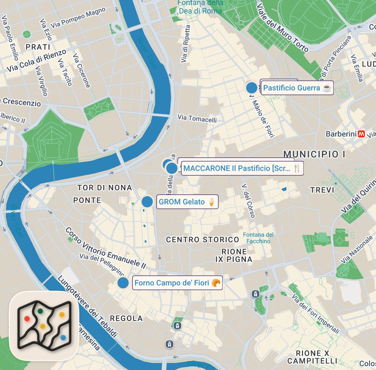 Map preview for İLK DEFA ÇİĞ ET YEDİM | ROMA REHBERİ
