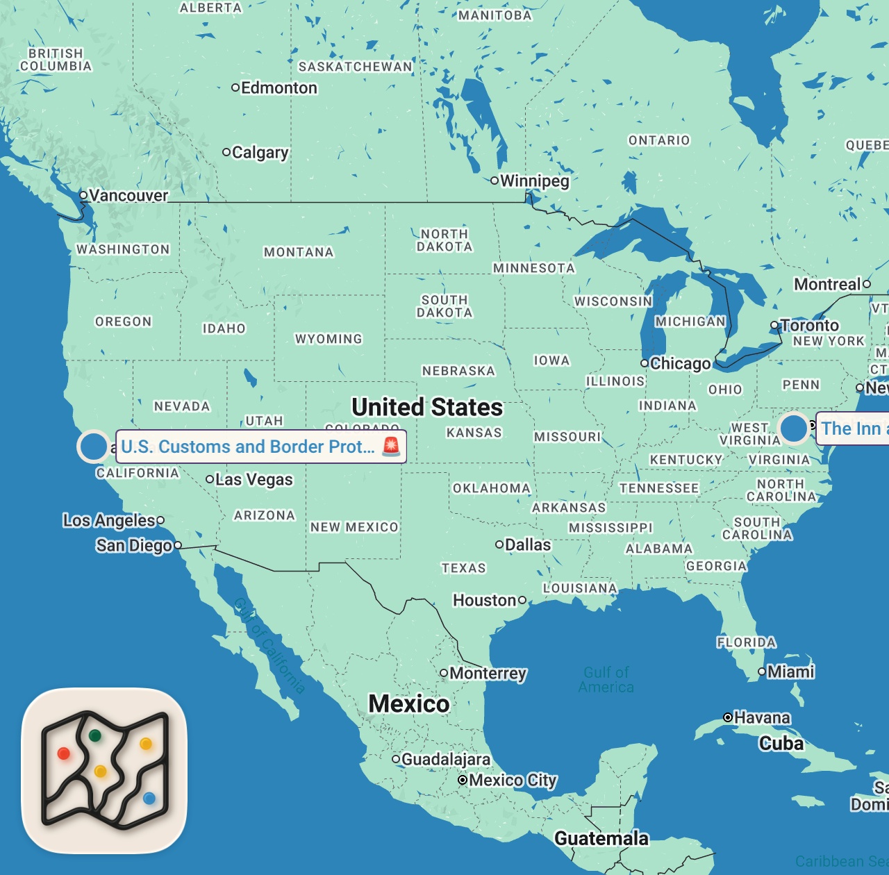 Map of 2 spots from I Spent 24 Hours with the Youngest Executive Chef in DC