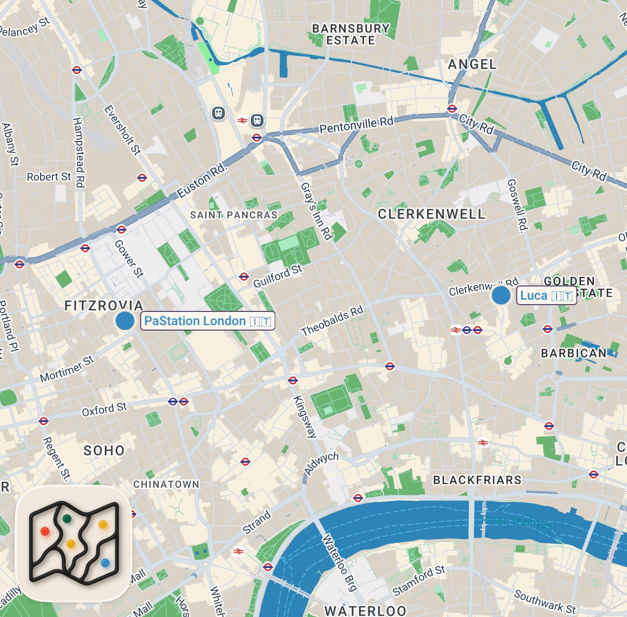 Map of 2 spots from Cheap vs Expensive Italian Restaurant