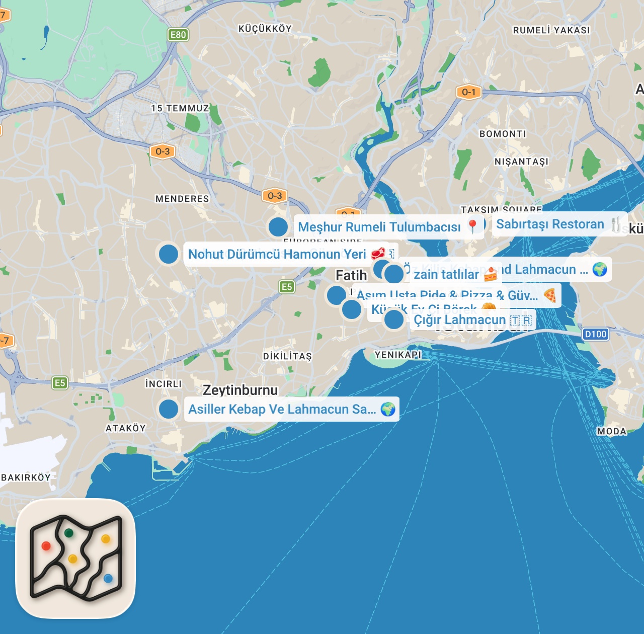 Map preview for İSTANBUL'DA 10 TL ALTI LEZZETLER! / Şehrin en ucuz pizzası! - Ayaküstü Lezzetler