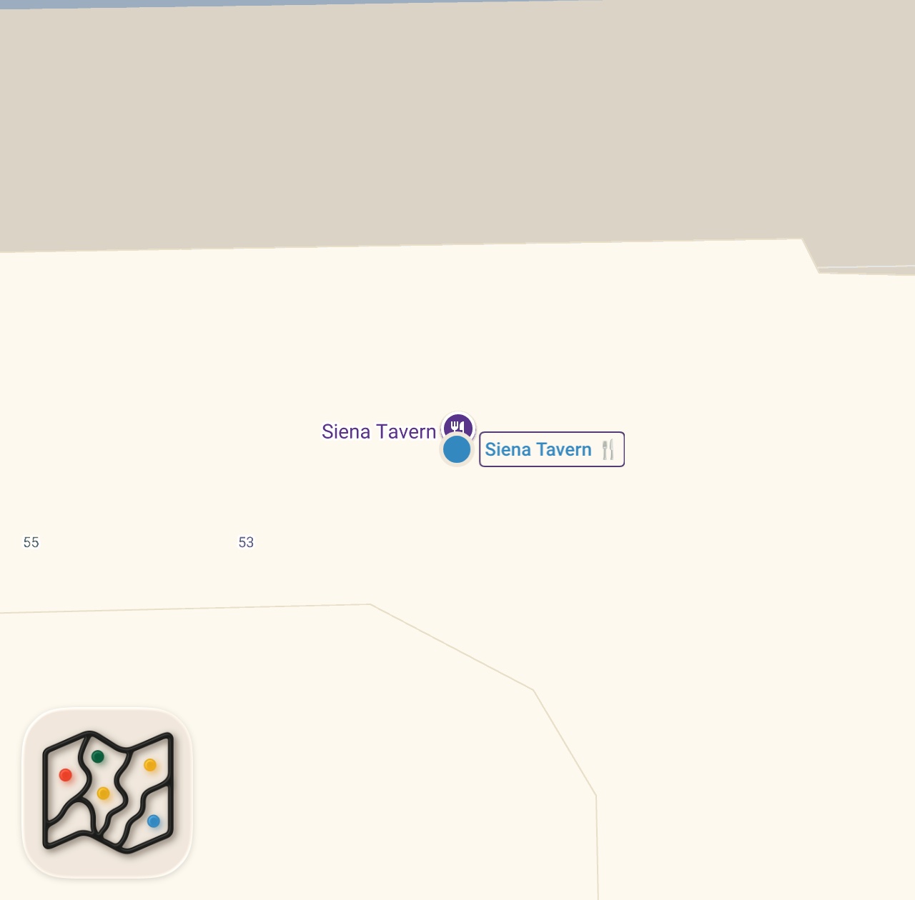 Map of 1 spots from Sienna Tavern has a great crab spaghetti. The potatoes are solid as well #viral