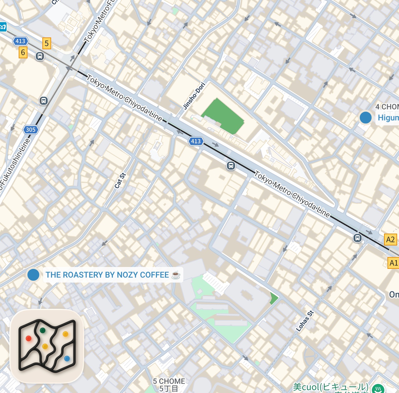 Map preview for A must visit Tokyo coffee shop