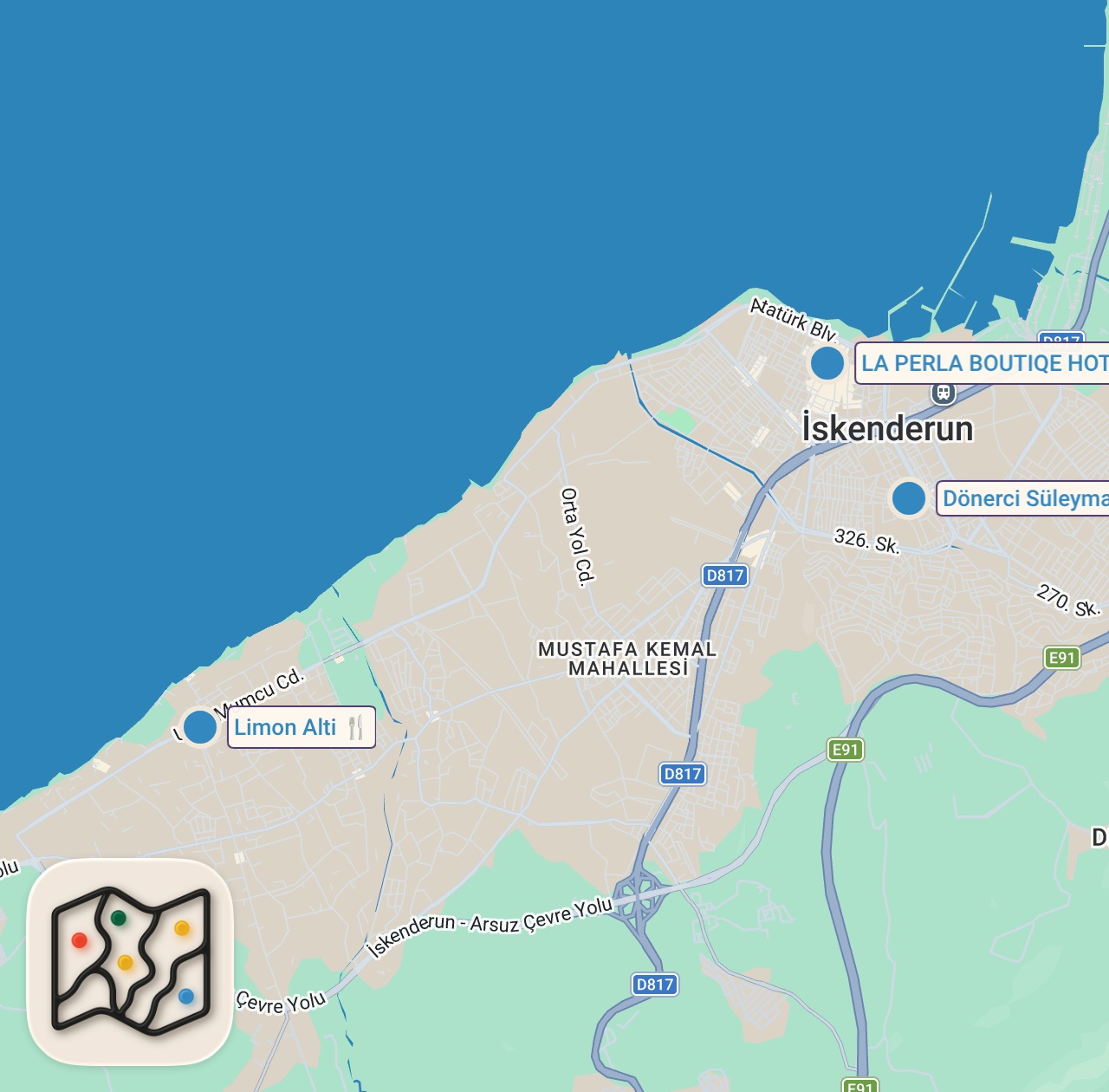 Map of 3 spots from 3 SAATTE 800 TL SERİSİNİ EŞİMLE YAPTIM!!!