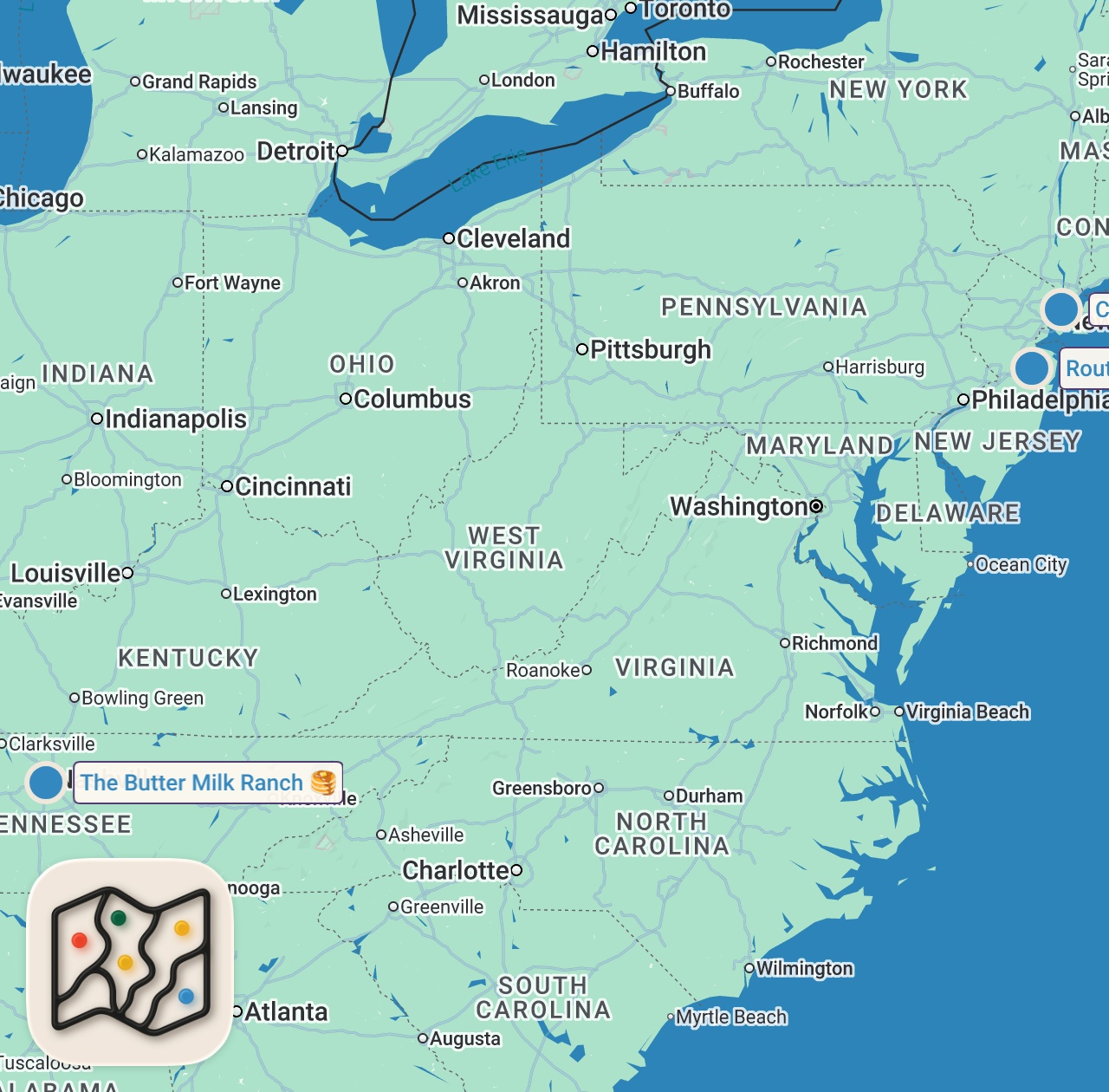 Map of 3 spots from Eating SKETCHY Restaurants For 24 Hours...