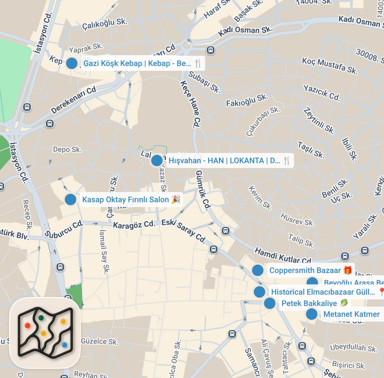 Map preview for GAZİANTEP LEZZET TURU: Baklava, Beyran, Ciğer Kavurma, Küşleme | Oğuz Yenihayat