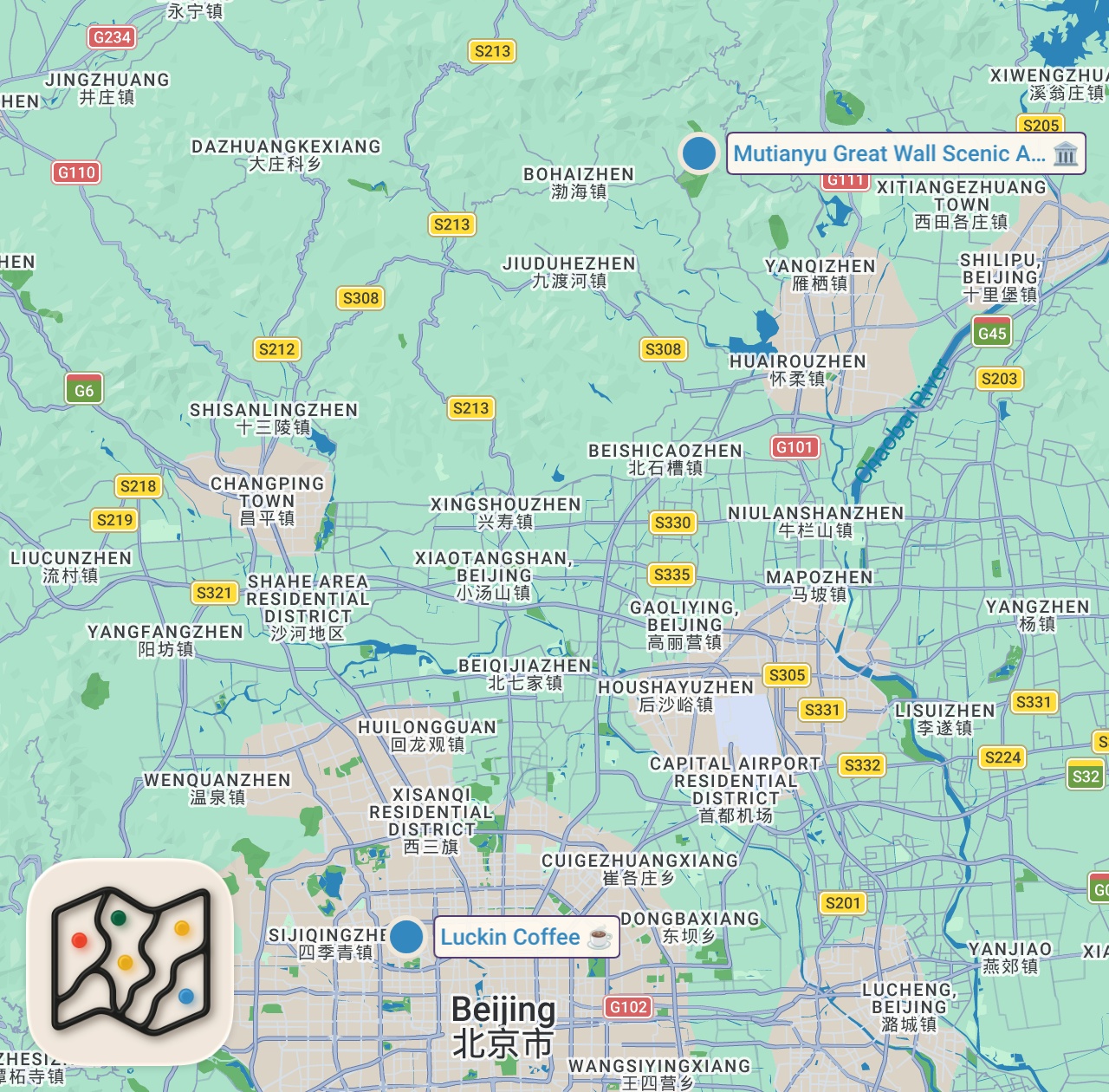 Map preview for Everything You Need To Know About The Great Wall Of China - Mutianyu, Beijing 🇨🇳 (incredible)