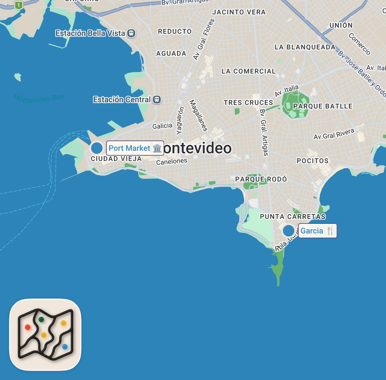 Map preview for Top 8 MUST EAT Foods in Montevideo, Uruguay🔥
